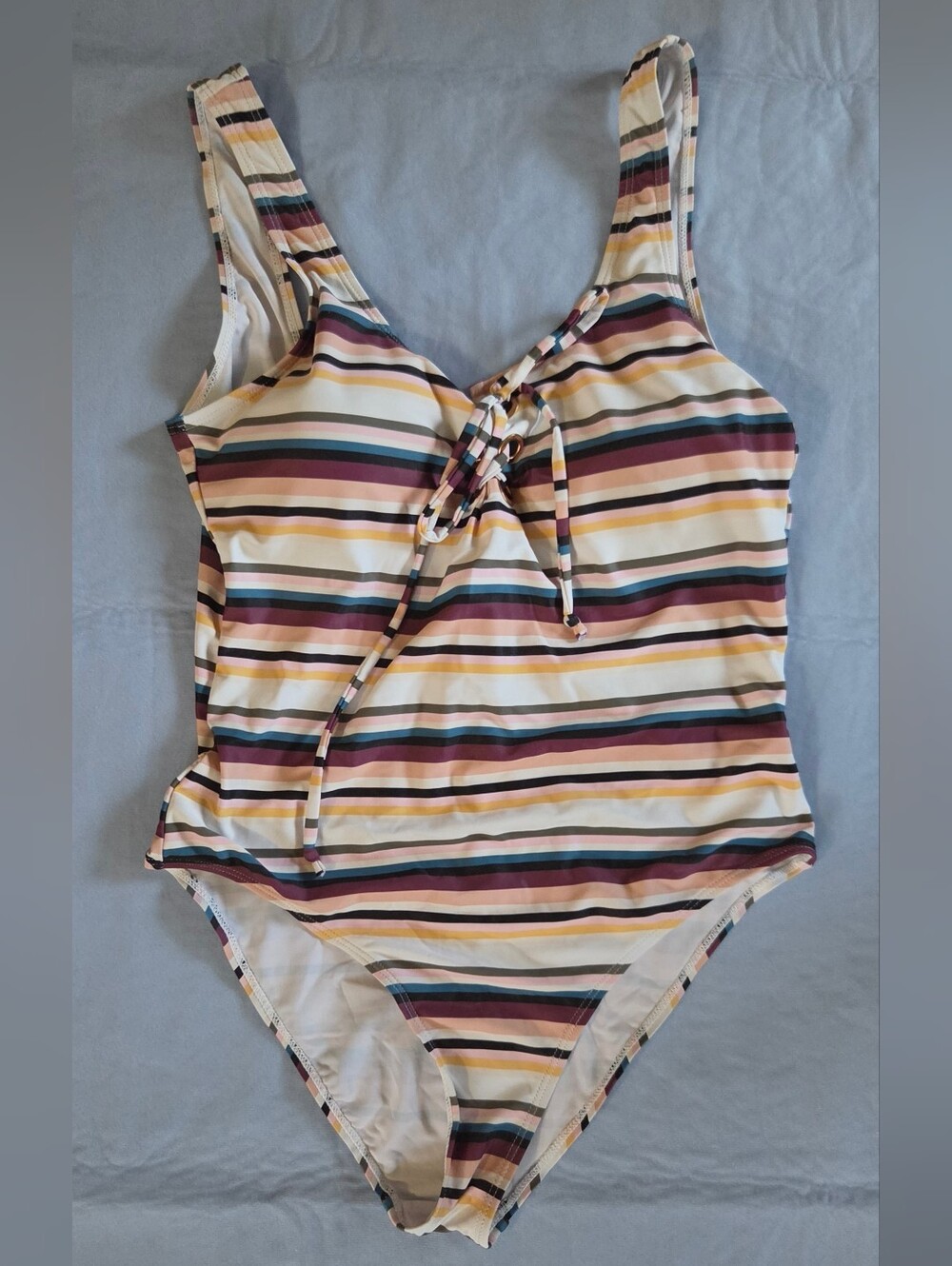 Striped One-Piece Swimsuit in Multicolor